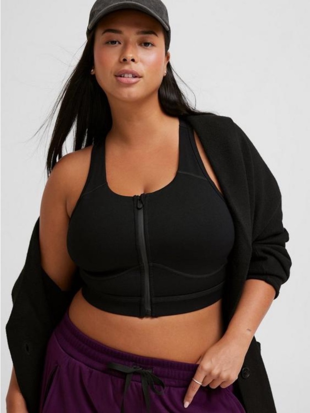 Torrid active low-impact wireless zip-front sports bra size 2